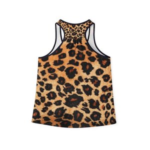 Camiseta sin mangas con estampado de leopardo para mujer, de punto elástico, transpirable, informal, con cuello redondo, chaleco deportivo con logo frontal - Product Image 3