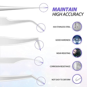 Stainless Steel Eyelash Extension Tweezers Fiber Tips Lash <b>Pliers</b> for Eyelash Extensions Grafted Professional Lash Supplies - Product Image 6