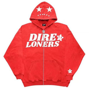 ผู้ผลิตเสื้อผ้า รับทำโลโก้ตามสั่ง เสื้อฮู้ดซิปเต็มตัวแบบ unisex ลายพิมพ์นูน สำหรับฤดูหนาว พร้อมฮู้ดที่สวมใส่สบาย - Product Image 4