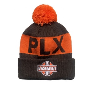 Custom Embroidered Pom Pom <b>Beanie</b> Knit Winter Hat Jacquard Logo Bulldog Graphic Team Sport Headwear 2026 - Product Image 5