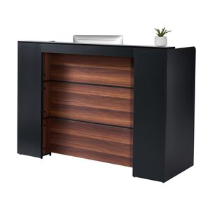 62 Inch Rectangular LED Light Reception Desk Office Front Retail <b>Counter</b> for Hotel & Shop <b>Checkouts</b> Front <b>Counter</b> Table - Product Image 1
