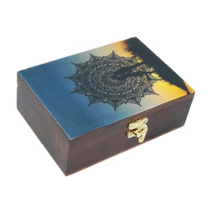 Boîte de rangement en bois imprimée pour papeterie, bijoux, stylos et crayons – Vente en gros - Product Image 5