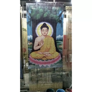 Bamboo Beaded Curtain Buddha Design Asian Zen Style Vertical Blinds Light Filtering Eco-Friendly Dreamy Door Hanging Custom Made - Product Image 2