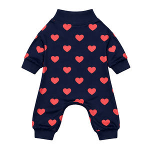 <b>Dog</b> Pajamas Onesie Hearts Print Soft Stretch Pet Sleepwear Cozy Breathable All Season Nightwear For Small Medium <b>Dogs</b> Indoor Use - Product Image 5