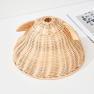 Sustainable rattan light shade kids lighting lamp cover lovely <b>bear</b> shaped lampshade factory price - Product Image 2
