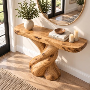 Mesa de Consola de Diseño Nuevo y Moderno 2026, Mesa de Entrada o de Pared para Casa o Apartamento, Mesa de Entrada Hecha a Mano de Madera - Product Image 2