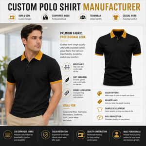Fabricant OEM – Maillot sportif personnalisé avec logo imprimé en relief, coupe athlétique, design à patte de boutonnage, en coton mercerisé - Product Image 5
