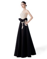 Robe de soirée de luxe PEARL SYMPHONY, volants, perles, embellissements en cristal, soutien-gorge intégré, tissu respirant, robe de bal longue jusqu'au sol