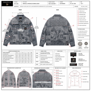 Chaqueta vaquera con estampado gráfico de periódico, estilo holgado, hip hop, ropa urbana, camisa de mezclilla de algodón con parche bordado - Product Image 6