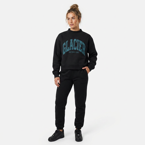 Sweat-shirt unisexe à col montant avec imprimé lettres style universitaire, 100 % coton, coupe classique, manches longues, pour femme et jeune, automne-hiver, idéal pour les jours de match - Product Image 1