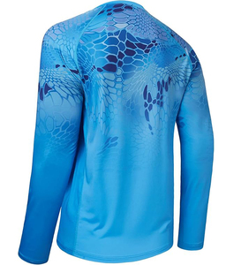 เสื้อแรชการ์ดแขนยาวแบบยูนิเซ็กซ์ สีขาว ลายปลา แห้งเร็ว ระบายอากาศได้ดี เป็นมิตรกับสิ่งแวดล้อม ผลิตจากผ้าฝ้าย/โพลีเอสเตอร์ สำหรับผู้ใหญ่ ป้องกันแสงแดด UPF 50+ น้ำหนัก 220 กรัม - Product Image 2