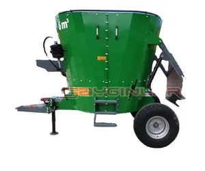 High Quality 6 cbm towed+tractor pto Vertical Feed Mixer For Farms From Turkey