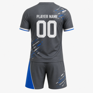 Custom Name Number Print <b>Soccer</b> Kit Jersey Shorts Four Way Stretch Fabric 100% Polyester Ventilated Mesh Back Panel OEM Teams - Product Image 4