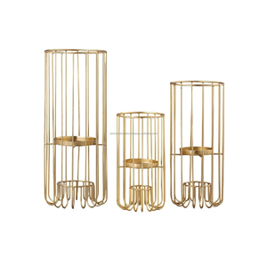 Bougeoir de Noël solide fabriqué à la main en fil de fer doré avec logo personnalisé de haute qualité résistant à la chaleur et écologique - Product Image 2