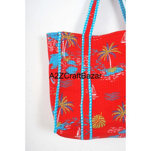 Bolso de playa grande de algodón a rayas estilo boho hecho a mano para mujer con asa larga para viajes, fiestas, compras y uso diario, Rajasthan - Product Image 3