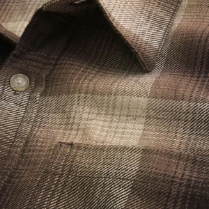 Chemises à carreaux pour hommes, nouvelle collection 2026, sur mesure, style streetwear, dégradé marron, en flanelle de coton, boutonnées avec poches poitrine - Product Image 4