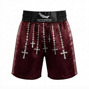 Boxing Training Premium Quality Private Label Unisex Apparel Breathable <b>Stretch</b> Lightweight Satin Boxing Short Professional <b>Ring</b> - Product Image 3