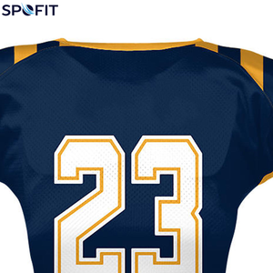 Maillot de football américain SPOFIT pour homme, col en V, manches courtes, maille respirante, service de sublimation personnalisé, numéro personnalisé sur le devant - Product Image 4