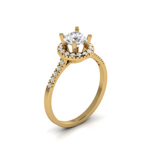 Star Dust Gorgeous 1.25CT Lab Diamond Solitaire Halo Bague de mariage 14kt Rose Gold Trendy Cadeau de fiançailles pour les femmes Anniversaire - Product Image 4