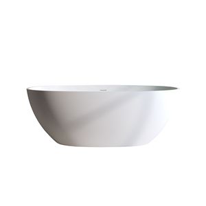Vasca da Bagno Freestanding in Resina Effetto Pietra Opaca da 59FT con Bordo Spesso - Categoria Prodotti di Alta Qualità - Product Image 1