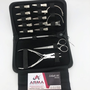 Sustainable Stainless Steel Hair <b>Extension</b> Tool Kit Hand Tied Silver Polish Sectioning Clips Pulling Loop <b>Beads</b> Hair <b>Extensions</b> - Product Image 6