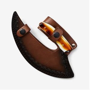 Cuchillo Ulu Forjado a Mano – Cuchillo Curvo Personalizado para Cortar Carne con Mango de Hueso |   Cuchillo de Carnicero para Desollar, Venta al por Mayor en EE. UU. - Product Image 2