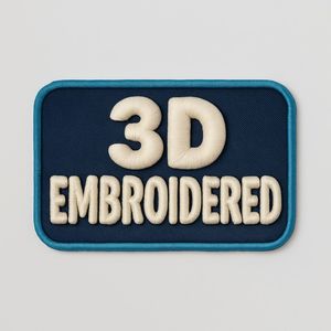 Custom Lightweight Canvas Heat Press 3D Puff LOGO Badges Embroidered <b>Patch</b> <b>Sew</b> <b>on</b> Iron <b>on</b> Clothing <b>Patches</b> Custom Embroidery - Product Image 3