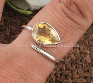 Natural Citrine Gemstone Sterling <b>Silver</b> Handmade Electroformed <b>Boho</b> Statement <b>Ring</b> Party Gift for Her - Product Image 2
