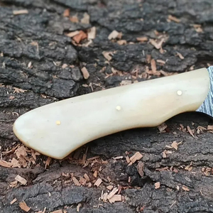 Best Selling Forged Hunting Knife Professional Skinner Bone Handle Leather Sheath Customizable OEM <b>E</b>-commerce Camping Knife - Product Image 4