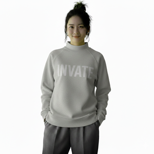 Sudadera de cuello alto oversize para mujer, tendencia otoño-invierno, tela suave al tacto, logotipo personalizado, ropa casual. - Product Image 3