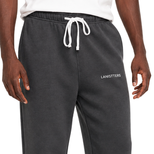 Pantalones Deportivos de Felpa para Hombre, Color Gris Carbón, Corte Recto, Ajuste Relajado, Cintura con Cordón, Estilo Casual, Logotipo Personalizado, Ropa Urbana, OEM - Product Image 3