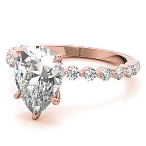 แหวนเพชรทรงหยดน้ำเม็ดเดี่ยว ทองคำแท้ 10K/14K/18K ประดับเพชรเลี้ยงในห้องปฏิบัติการ รับรองโดย IGI สำหรับงานหมั้น งานแต่งงาน และวันครบรอบ สำหรับผู้หญิง - Product Image 3