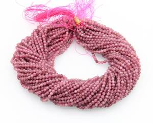 Cuentas Redondas Facetadas de Turmalina Rosa Natural de 2mm 3mm 4mm, Cuentas Sueltas de Piedras Preciosas para la Fabricación de Joyería DIY - Product Image 5