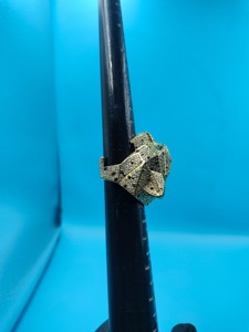 Anillo Iced Panther para Hombre, Plata 925 con Acabado en Oro Amarillo de 14K, Moissanita VVS de 3-5CT, Engaste de Garras, Estilo Hip Hop, Aniversario - Product Image 2