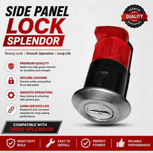 Verrou de panneau latéral Hero Splendor, verrou de carrosserie de moto robuste, pièce de rechange - Product Image 1
