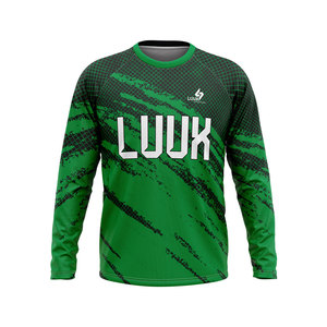 Maillots de sport pour hommes à manches longues, respirants, antibactériens, écologiques, à séchage rapide, imprimés sur mesure, vêtements de compression, vêtements de loisirs - Product Image 1