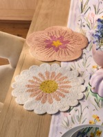 Set de table rond coloré fait main en perles, motif fruits, pour centre de table, décoration de maison et de cuisine, style côtier