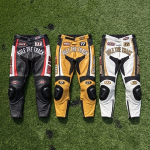 Premium Motorbike <b>Leather</b> <b>Pants</b> Motorcycle Riding Protective Trousers Motorcycle Printed <b>Leather</b> Racing <b>Pants</b> Unisex - Product Image 3