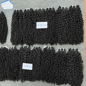 Small Curl Pixie Curly Machine Weft Raw Vietnamese Human Hair Bundles Natural Black Full Ends Hair Raw Curl Bundles <b>Cheap</b> Price - Product Image 3