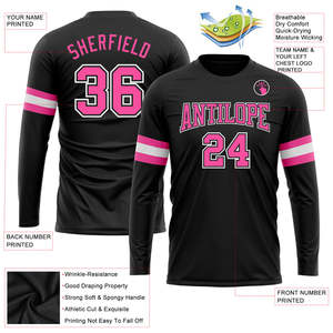Custom Long Sleeve Baseball Jersey OEM Team Uniform Moisture Wicking Polyester <b>Athletic</b> Apparel Wholesale Men's Shirts supply - Product Image 2