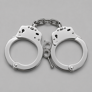 Phoenix <b>Security</b> Department Double Locking System Chained Handcuffs No Strap Accepts Custom Logo Crowd Control <b>Equipment</b> - Product Image 1