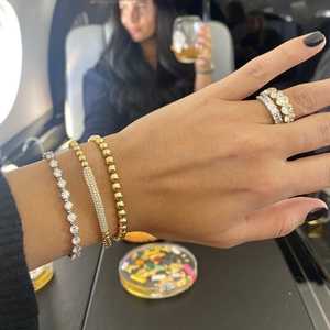 Bracelets tennis classiques en diamants, or massif 14K 18K, bijoux de luxe pour usage quotidien, 7 pouces, sertis à griffes, diamants ronds de laboratoire, joaillerie fine - Product Image 5