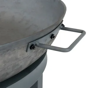 Freestanding Cast Iron Fire Pit with <b>Log</b> Storage for Outdoor <b>Heating</b> Rustic Style Powder Coated Wood Burning - Product Image 3