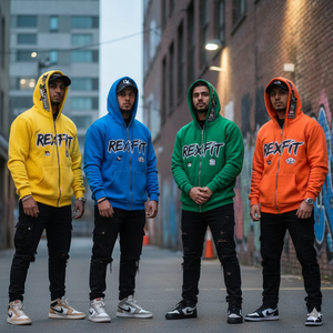 Sweats à capuche unisexes personnalisables avec fermeture éclair, 500 GSM, style streetwear, coupe ample, impression de logo en sérigraphie, vente en gros - Product Image 3