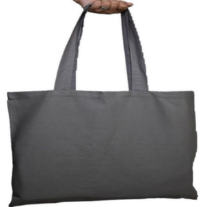 Sacs fourre-tout en toile de coton personnalisés, écologiques et recyclés, avec motif lettres, logo imprimé sur mesure et fermeture éclair, vente en gros - Product Image 2