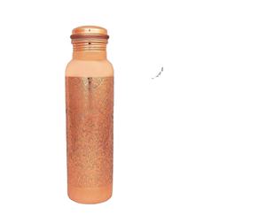 Bouteille d'eau en cuivre gravée à motif floral, gourde métallique avec bouchon fileté, récipient décoratif pour boissons, article cadeau pour la salle à manger - Product Image 3