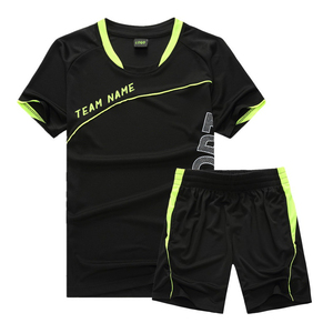 Team Name <b>Soccer</b> Jersey Set Black Neon Green Crew Neck Short Sleeve Moisture Wicking Polyester Uniform Adult Unisex - Product Image 1