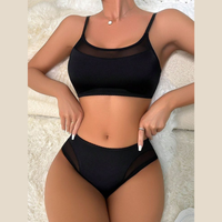 Conjunto de Sujetador y Braguitas para Mujer, Sexy y Atractivo, Transpirable, de Secado Rápido, Sin Varillas, de Spandex y Algodón, Ecológico, Cómodo, con Copa 3/4 Push-Up