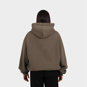 Sweat-shirt à capuche surdimensionné pour homme, couleur unie, en molleton de coton, pull décontracté, coupe classique, vêtements décontractés pour l'hiver - Product Image 5