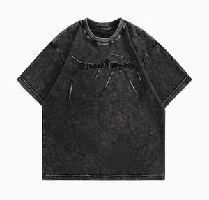 Camisas de Hombre de Algodón Lavado de Alta Calidad, Estilo Vintage, Desgastadas, de Gran Gramaje, Lisas, Oversize, con Diseño Desgarrado - Product Image 2